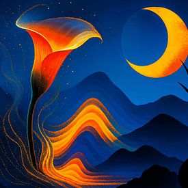 Moonflower of transformation - Silent art by A.D. Digital ART