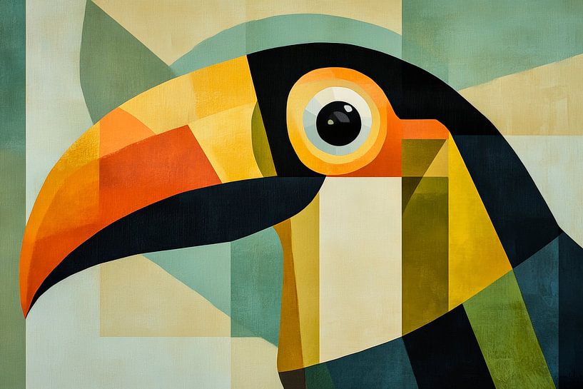 Kleurrijke toekan in geometrische stijl van Poster Art Shop