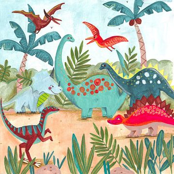 Dinosaur prehistoric jungle by Caroline Bonne Müller