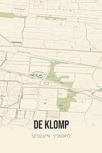 Vintage landkaart van De Klomp (Gelderland) van Rezona