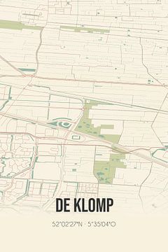 Vintage landkaart van De Klomp (Gelderland) van MijnStadsPoster