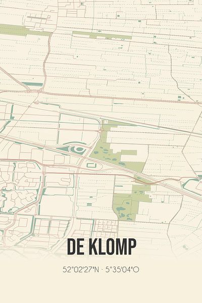 Alte Landkarte von De Klomp (Gelderland) von Ortsdrucke