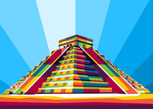 Chichen Itza in WPAP Illustratie