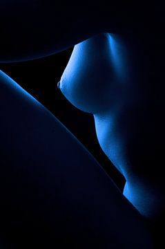 erotischer, weiblicher Akt in blau von Jörg B. Schubert