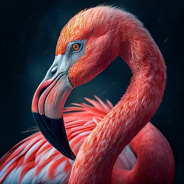 Porträt eines Rosa Flamingo Illustration von Animaflora PicsStock