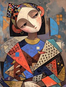 Abstrakte Frau | Geometrische Frau mit Farben