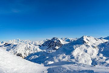 French Alps winter panoramic view