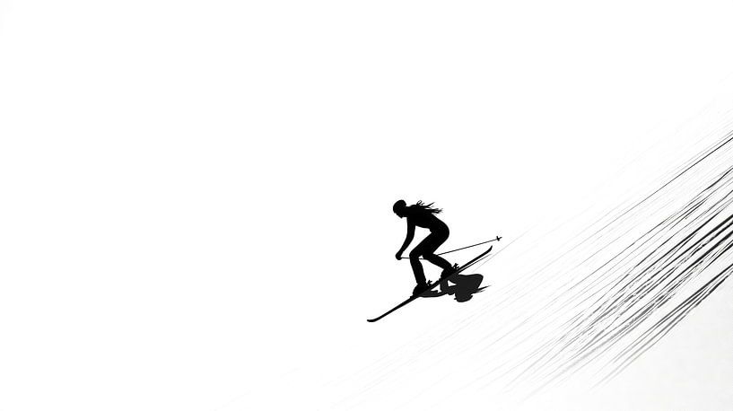 Skifahrer-Silhouette im Flug von Frank Heinz