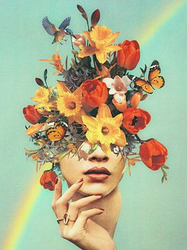 Baby's in bloei - Regenboog, bloemen, vogels & vlinders van Vertigo Artography