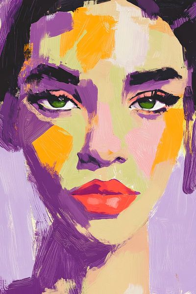 Colourful female face-Modernist by Poster Art Shop