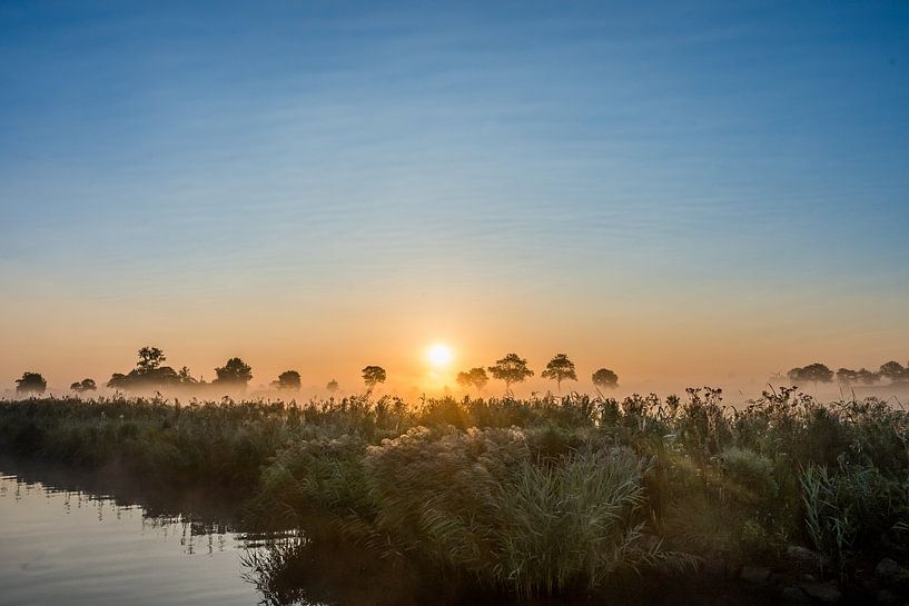 Een zomerse zonsopkomst in Friesland van Goffe Jensma