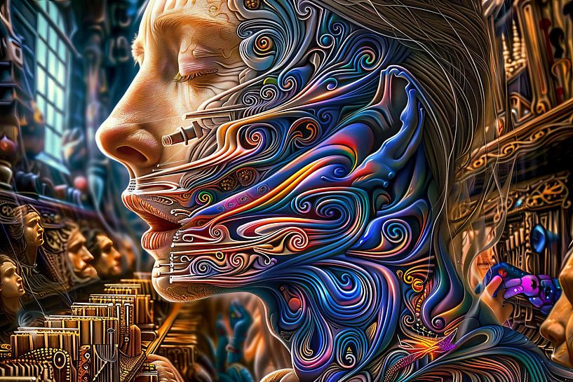 surrealistisch portret van Egon Zitter