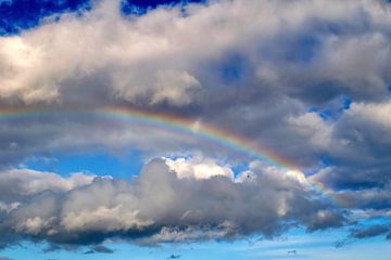 Regenboog in een bewolkte hemel van Stefan Dinse