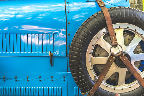 Bugatti Type 43 klassieke sportwagen detail