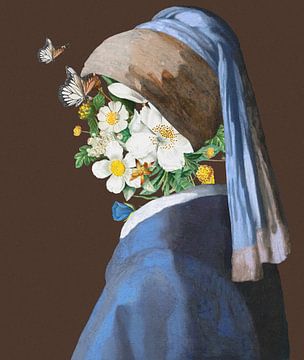 Girl with a Pearl Earring - Butterfly Garden Edition by Gisela- Art for You