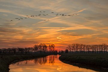 Rivier de Leygraaf zonsopkomst (Sunrise) van Jos Dortmans