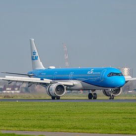 Het nieuwste vliegtuig van de KLM: de Airbus A321neo. van Jaap van den Berg