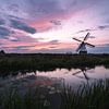 Zonsondergang bij de Witte Molen Nederland van Arjan Bijleveld