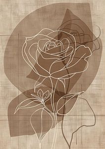 Moderne Blumenmalerei | Woven Rose Dream