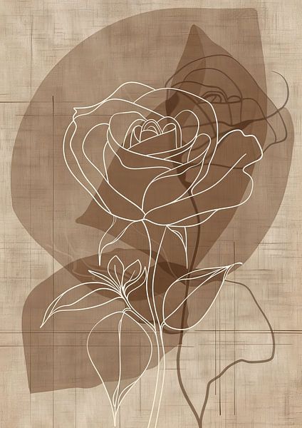 Moderne Blumenmalerei | Woven Rose Dream von Moderne Kollektion
