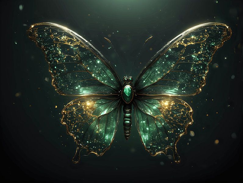 Elegant in Grün | Schmetterling von Art Twist by M