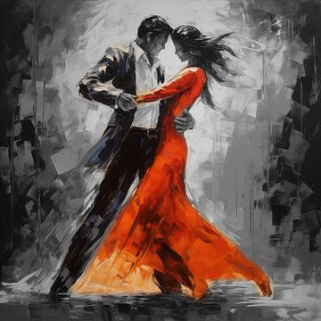 Tango dancers Color Splash by The Xclusive Art