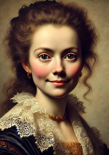 Portret van een Jonge Dame Barokke stijl van Jaap Ros