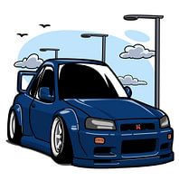 cute stylized cartoon car