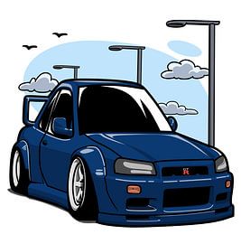 süßes stilisiertes Cartoon-Auto von Risandi Sudarto