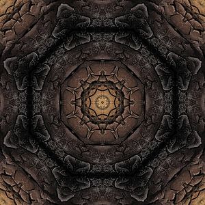 Kaleidoskop in Braun- und Goldtönen