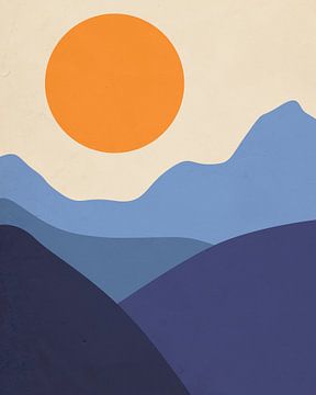 Blaue Berge Sonne von Patrycja Polechonska