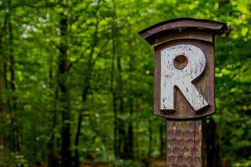 Rennsteig bewegwijzering langs het Thüringer Wald