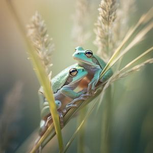 Two loving frogs