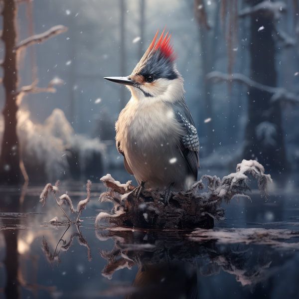 Kingfisher Snow Ice by Ellen Reografie
