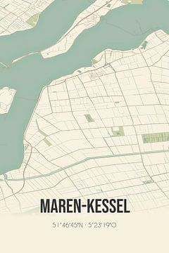 Alte Karte von Maren-Kessel (Nordbrabant) von Rezona