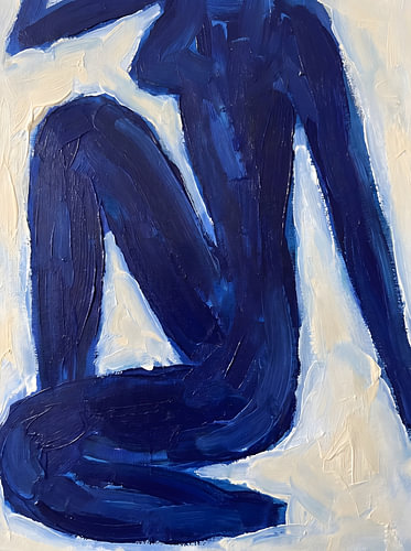 Abstracte blauwe figuur