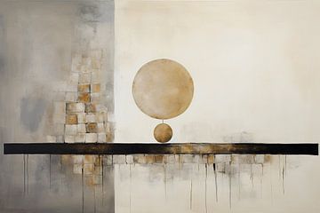 Balans | Beige van Abstract Schilderij