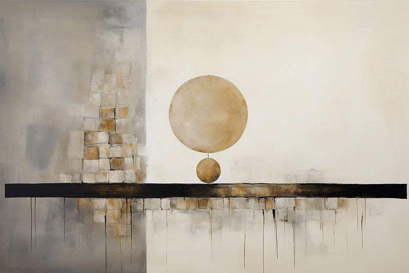 Balance | Beige von Abstraktes Gemälde