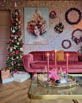 Klantfoto: Pink Christmas view van Bianca ter Riet