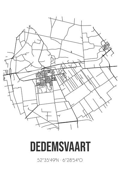 Dedemsvaart (Overijssel) | Landkaart | Zwart-wit van Stad & Wand