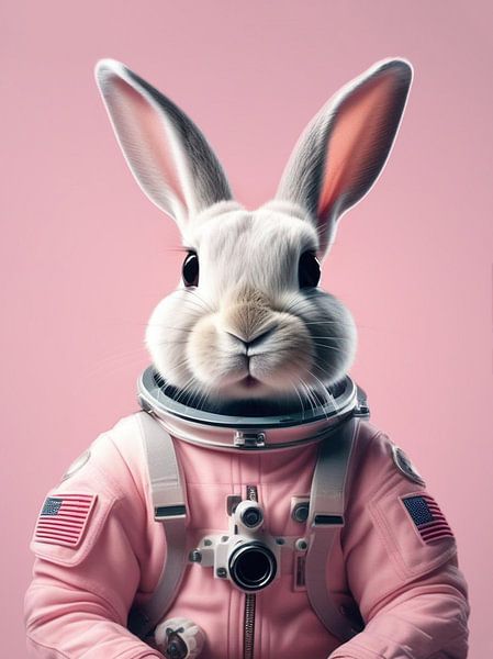 Bunny Astronaut van Werk Voor Aan De Muur