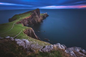 Neist Point on the Isle of Skye at the blue hour by Jean Claude Castor