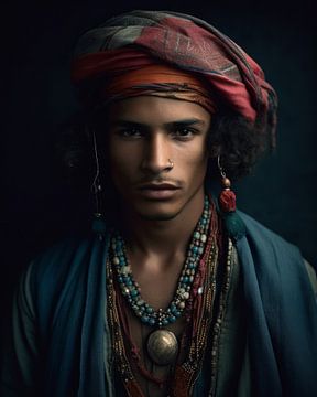 Fine art portret "Berber" van Carla Van Iersel