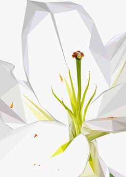 Weiße Blume Abstrakt Low Poly von Yoga Art 15