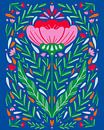 Gewaagde symmetrische bloemen van Angela Minca thumbnail