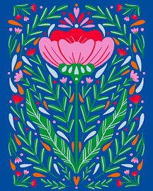 Kühnes symmetrisches Blumenmuster von Angela Minca