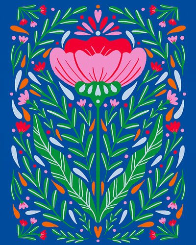 Bold symmetrical florals