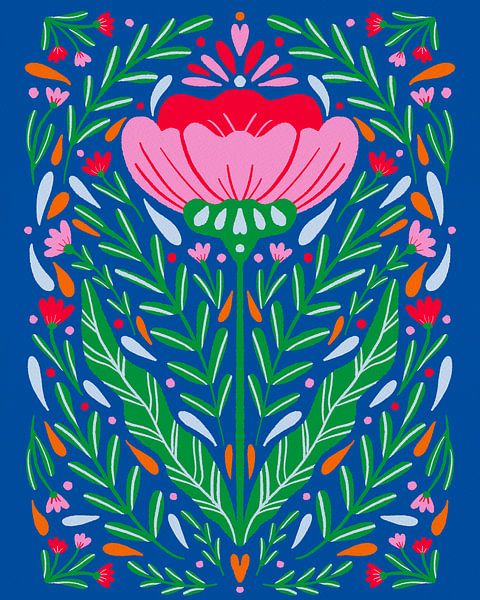 Gewaagde symmetrische bloemen van Angela Minca