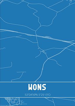 Blueprint | Carte | Wons (Fryslan) sur Rezona