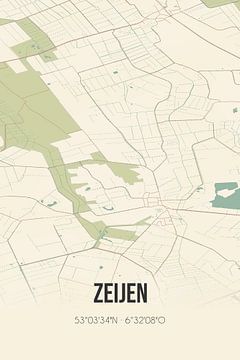 Vintage landkaart van Zeijen (Drenthe) van Rezona